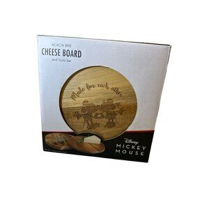 Mickey Minnie Mouse Acacia Brie cheese board and tools set SKU 3839